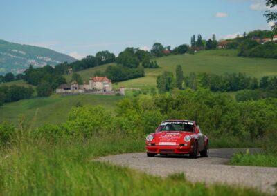 Porsche 911 Carrera RS la Mémé n° 201, Frank Servais / Bernard Sandoz, Rallye du Pays de Seyssel 2024