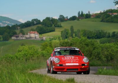 Porsche 911 Carrera RS la Mémé n° 201, Frank Servais / Bernard Sandoz, Rallye du Pays de Seyssel 2024