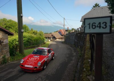 Porsche 911 Carrera RS la Mémé n° 201, Frank Servais / Bernard Sandoz, Rallye du Pays de Seyssel 2024