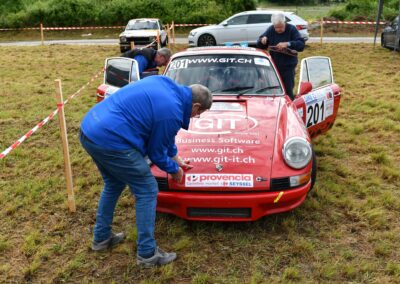 Porsche 911 Carrera RS la Mémé n° 201, Frank Servais / Bernard Sandoz, Rallye du Pays de Seyssel 2024