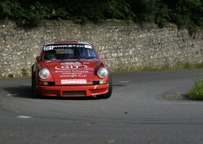 Porsche 911 Carrera RS la Mémé n° 201, Frank Servais / Bernard Sandoz, Rallye du Pays de Seyssel 2024