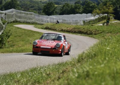 Porsche 911 Carrera RS la Mémé n° 201, Frank Servais / Bernard Sandoz, Rallye du Pays de Seyssel 2024