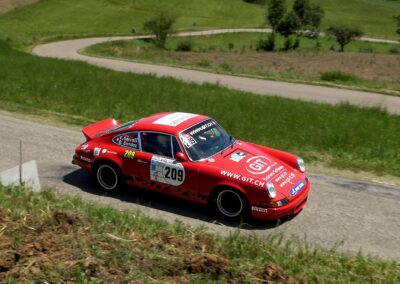 Porsche 911 Carrera RS la Mémé n° 209, Frank Servais / Bernard Sandoz, Rallye de la Drôme 2024