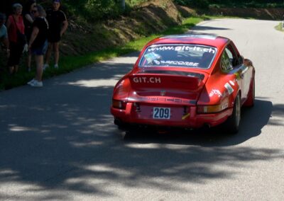 Porsche 911 Carrera RS la Mémé n° 209, Frank Servais / Bernard Sandoz, Rallye de la Drôme 2024