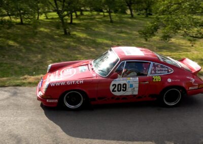 Porsche 911 Carrera RS la Mémé n° 209, Frank Servais / Bernard Sandoz, Rallye de la Drôme 2024